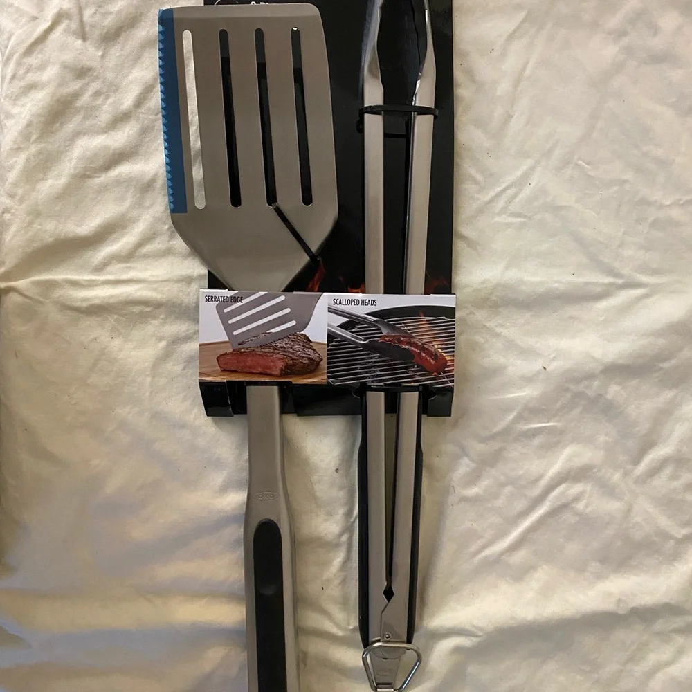 Oxo Silver and Black BBQ Grilling Tools Set - Picture 7 of 10